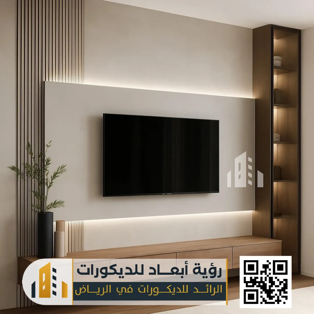 افكار ديكور حائط التلفاز في الرياض حي قرطبة